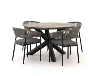 Kees Smit Bellagio Nova Siri/ROUGH-Y Ø 120cm dining tuinset 5-delig stapelbaar aanbieding