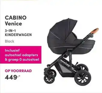 Baby & Tiener Cabino venice 3-in-1 kinderwagen black aanbieding