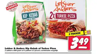 Nettorama Lekker & anders kip kebab of turkse pizza aanbieding