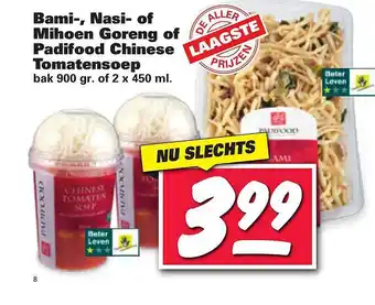 Nettorama Bami-, nasi- of mihoen goreng of padifood chinese tomatensoep aanbieding