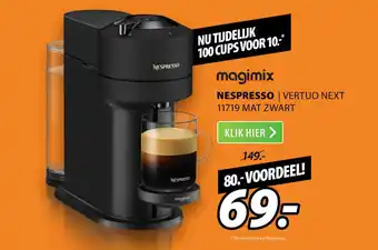 Expert Magimix nespresso | vertuo next 11719 mat zwart aanbieding