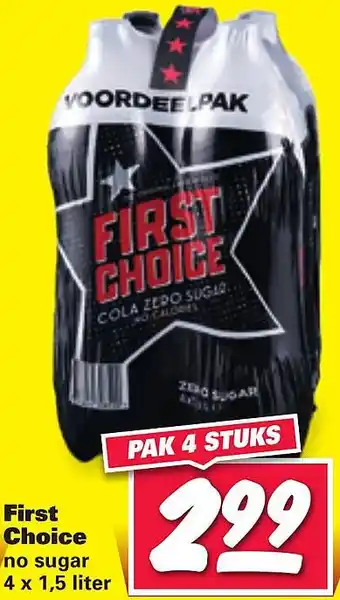 Nettorama First Choice no sugar 1.5 liter aanbieding