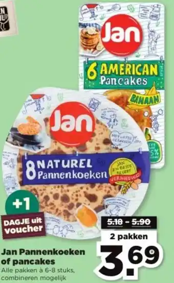 PLUS Jan Pannenkoeken of pancakes aanbieding