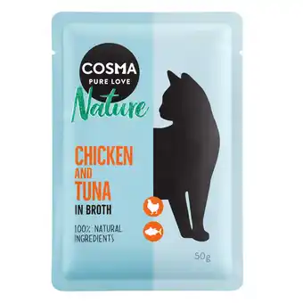 Zooplus 6x50g Nature Maaltijdzakjes Kippenborst & Tonijn Cosma Kattenvoer aanbieding