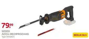 Praxis WORX ACCU-RECIPROZAAG Type WX500.9. aanbieding