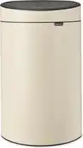 Amazon Brabantia Touch Bin Prullenbak, Kunststof Binnenemmer, Soft Beige, 40 Liter aanbieding