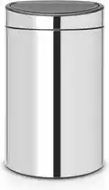 Amazon Brabantia Touch Bin Prullenbak, Kunststof Binnenemmer, Brilliant Steel, 40 Liter aanbieding