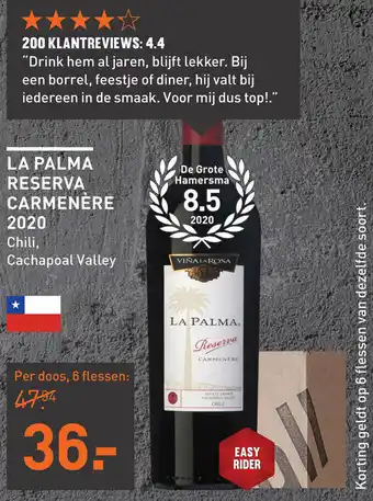 Gall & Gall La palma reserva carmenere 2020 aanbieding