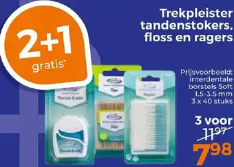 Trekpleister tandenstokers, floss en ragers aanbieding