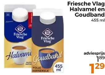 Trekpleister Friesche Vlag Halvamel en Goudband 455ml aanbieding