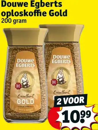 Kruidvat Douwe Egberts oploskoffie Gold 200 gram aanbieding