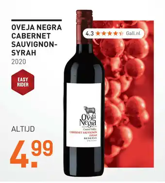 Gall & Gall Oveja negra cabernet sauvignon syrah aanbieding