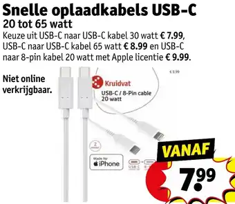 Kruidvat Snelle oplaadkabels USB-C aanbieding