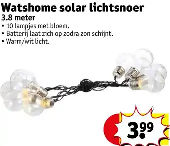 Kruidvat Watshome solar lichtsnoer 3.8 meter aanbieding