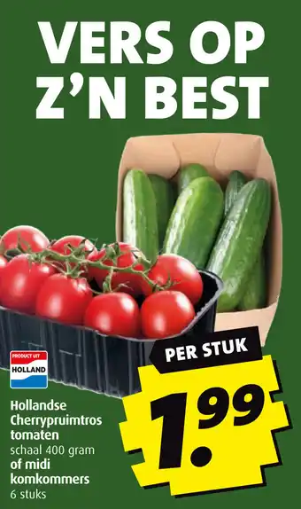 Boni Cherrypruimtros tomaten of midi komkommers aanbieding