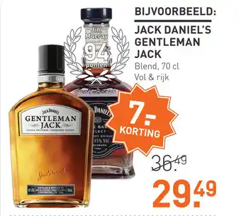 Gall & Gall Jack daniel's gentleman jack 70 cl aanbieding