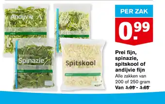 Hoogvliet Prei fijn, spinazie, spitskool of andijvie fijn aanbieding