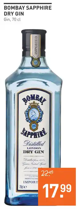 Gall & Gall Bombay sapphire dry gin 70 cl aanbieding