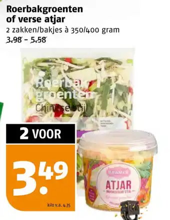 Poiesz Roerbakgroenten of verse atjar aanbieding