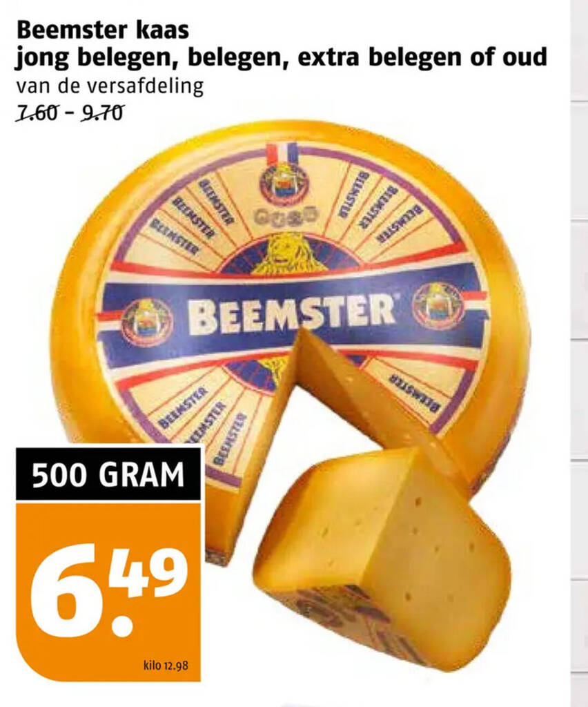 Beemster kaas jong belegen, belegen, extra belegen of oud aanbieding ...