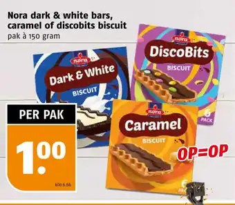 Poiesz Nora dark & white bars, caramel of discobits biscuit aanbieding