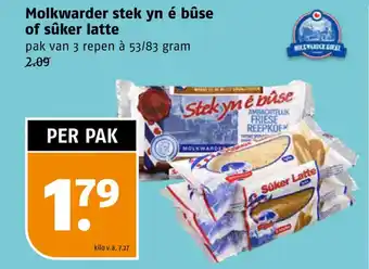 Poiesz Molkwarder stek yn é bûse of sûker latte aanbieding