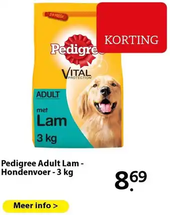 Boerenbond Pedigree Adult Lam - Hondenvoer - 3 kg aanbieding