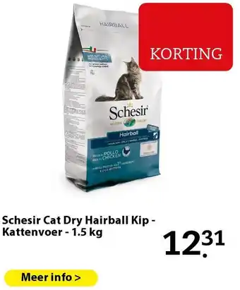 Boerenbond Schesir Cat Dry Hairball Kip - Kattenvoer - 1.5 kg aanbieding