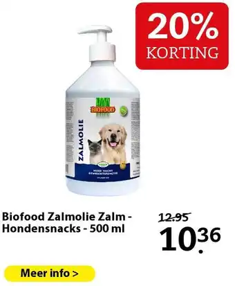 Boerenbond Biofood Zalmolie Zalm - Hondensnacks - 500 ml aanbieding