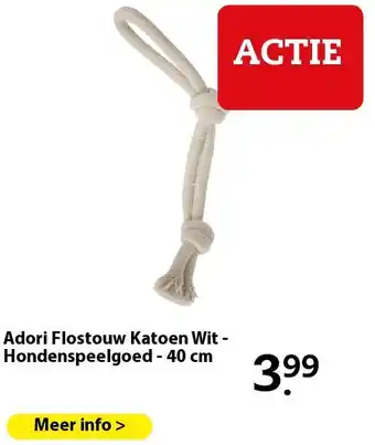 Boerenbond Adori Flostouw Katoen Wit - Hondenspeelgoed - 40 cm aanbieding