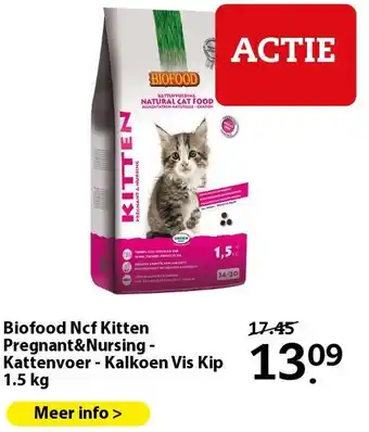 Boerenbond Biofood Ncf Kitten Pregnant&Nursing - Kattenvoer - Kalkoen Vis Kip 1.5 kg aanbieding