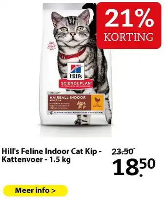 Boerenbond Hill's Feline Indoor Cat Kip - Kattenvoer - 1.5 kg aanbieding