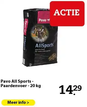 Boerenbond Pavo All Sports - Paardenvoer - 20 kg aanbieding