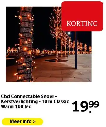 Boerenbond Cbd Connectable Snoer - Kerstverlichting - 10 m Classic Warm 100 led aanbieding