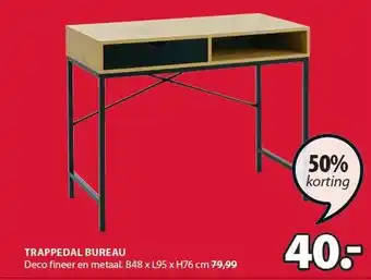 Jysk TRAPPEDAL BUREAU Deco fineer en metaal. E aanbieding