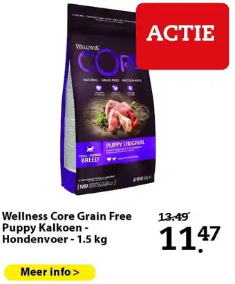 Pets Place Wellness Core Grain Free Puppy Kalkoen - Hondenvoer - 1.5 kg aanbieding