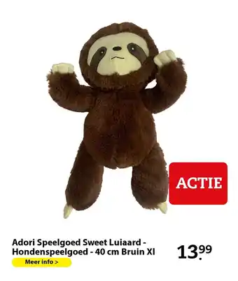 Pets Place Adori Speelgoed Sweet Luiaard - Hondenspeelgoed - 40 cm Bruin Xl aanbieding