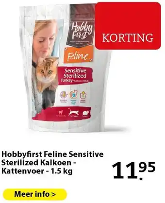 Pets Place Hobbyfirst Feline Sensitive Sterilized Kalkoen - Kattenvoer - 1.5 kg aanbieding