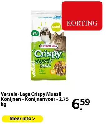 Pets Place Versele-Laga Crispy Muesli Konijnen - Konijnenvoer - 2.75 kg aanbieding