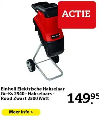 Pets Place Einhell Elektrische Hakselaar Gc-Ks 2540 - Hakselaars - Rood Zwart 2500 Watt aanbieding