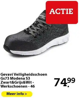 Pets Place Gevavi Veiligheidsschoen Gs73 Modena S3 Zwart&Grijs&Wit - Werkschoenen - 46 aanbieding