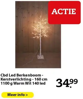 Pets Place Cbd Led Berkenboom - Kerstverlichting - 160 cm 1100 g Warm Wit 140 led aanbieding