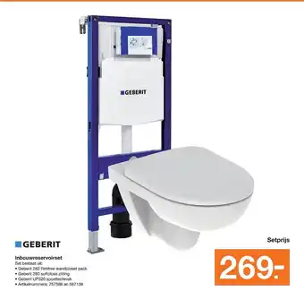 BOUWMAAT Geberit inbouwreservoirset aanbieding