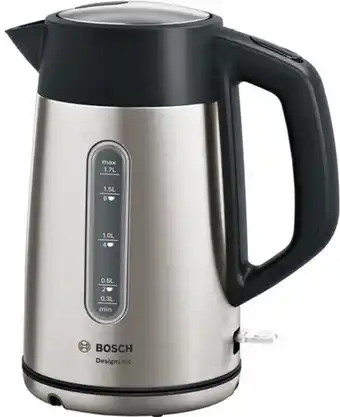Amazon Bosch Designline Waterkoker, TWK4P440, 1.7 liter, Ergonmisch gebruik, Kopjesindicator, RVS aanbieding