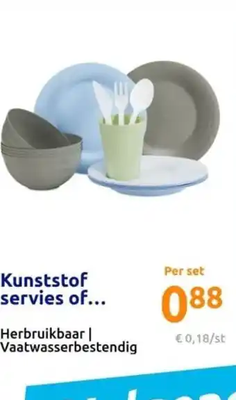 Action Kunststof servies of.. Herbruikbaar aanbieding