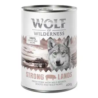 Zooplus 6x400g Strong Lands Varken Wolf of Wilderness Hondenvoer aanbieding