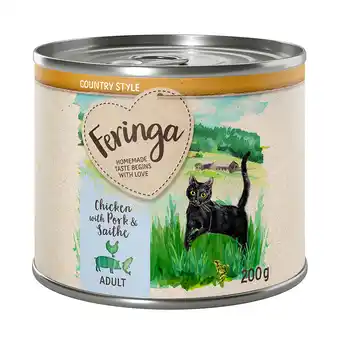 Zooplus 6x200g Feringa Country Kip, Varken en Koolvis Katten Natvoer aanbieding