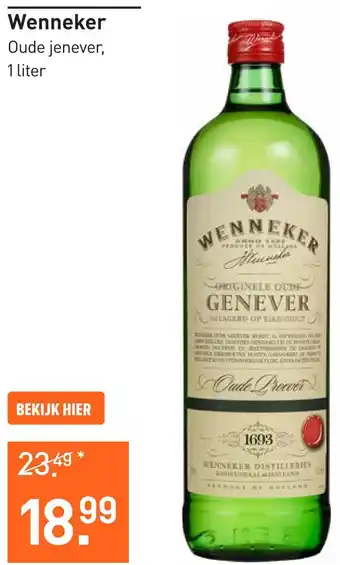 Gall & Gall Wenneker Oude jenever, 1 liter aanbieding