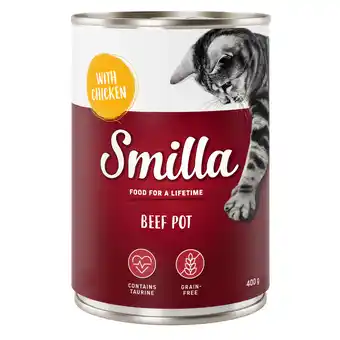 Zooplus 6x400g Rundvleesstukjes met Kip Smilla Kattenvoer aanbieding