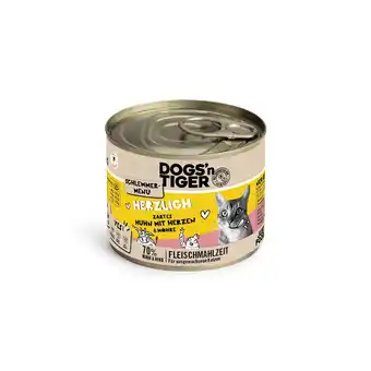 Zooplus Voordeelpakket: 12x200g Dogs'n Tiger snackmenu kip met hartjes nat kattenvoer aanbieding